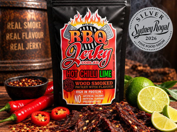 Award-winning Hot Chilli Lime Beef Jerky with Sydney Royal 2026 Silver Medal