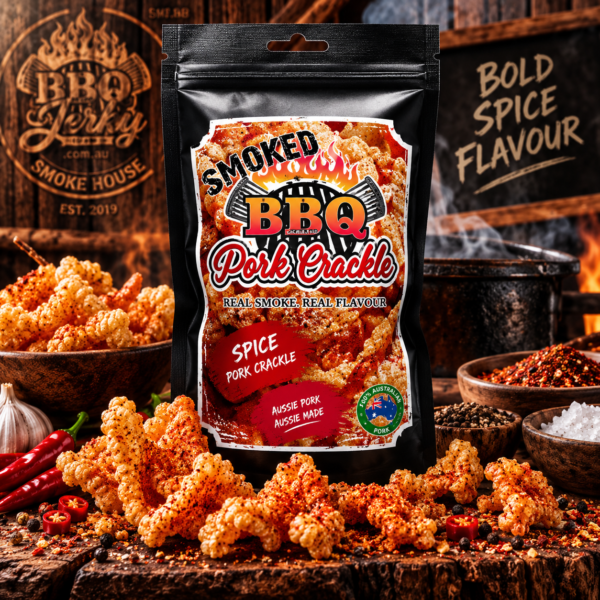 BBQ Jerky Spice Pork Crackle – crispy Australian made smoked pork crackle