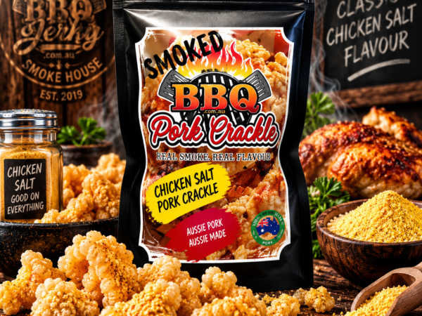 BBQ Jerky Chicken Salt Pork Crackle – crispy Australian made smoked pork crackle