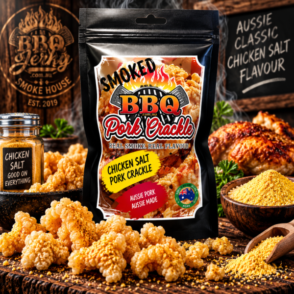 BBQ Jerky Chicken Salt Pork Crackle – crispy Australian made smoked pork crackle